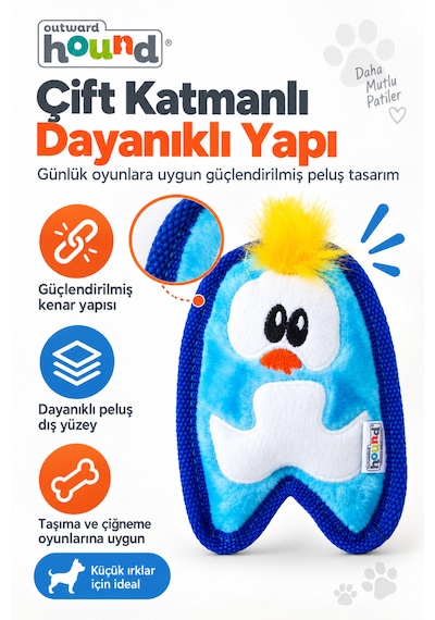 Petstages İnvincibles Penguen Düdüklü Peluş Köpek Oyuncağı Small - Yüksek Dayanımlı