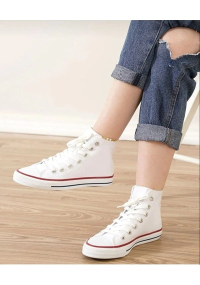 Beyaz Unisex Bağcıklı Keten Bilekli Çocuk Genç Yetişkin Sneaker Günlük Spor Ayakkabı Convers Sneaker Beyaz Beyaz Unisex Bağcıklı Keten Bilekli Çocuk Genç Yetişkin Sneaker Günlük Spor Ayakkabı Convers Sneaker Beyaz