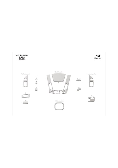 Mitsubishi L200 4x2 Torpido Kaplama 2007 14 Parça Alüminyum