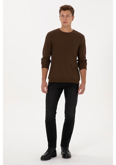 U.S. Polo Assn. Erkek Regular Fit Bisiklet Yaka Kahverengi Sweatshirt 50316390-VR029