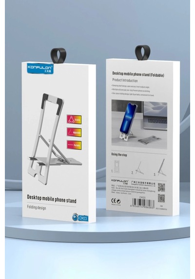 Muratech Konfulon Cm23 Ayarlanabilir Katlanabilir Masaüstü Telefon Tutucu - Gümüş