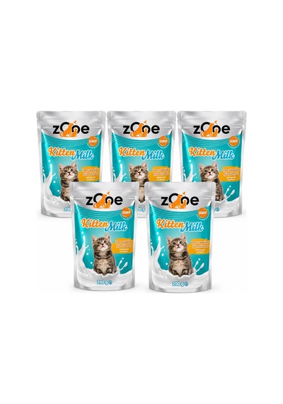 Zooe Kitten Milk Yavru Kedi Süt Tozu 5x200 G Avantajlı Set - Kitten Milk Kedi Sütü - Anne Sütü Takviyesi - Taurin Vitamin Mineral İçeren Yavru Kedi Maması