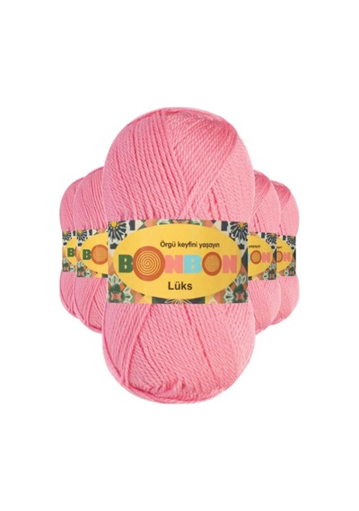 5 Adet Lüks Patik İpi Yünü Koyu Pembe 98298 - Bonbon Mudanis
