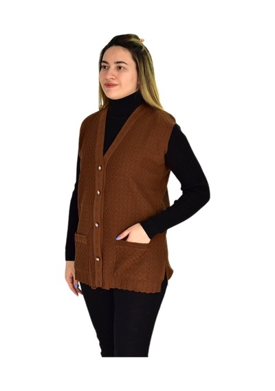 Kadın Cepli Triko Yelek Bgl-st03345 001