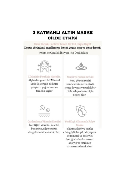 Dermal 3 Katmanlı Rose Flash Foil Göz Altı Torbalarına Karşı Kağıt Göz Maskesi 4 Gr 10 Adet