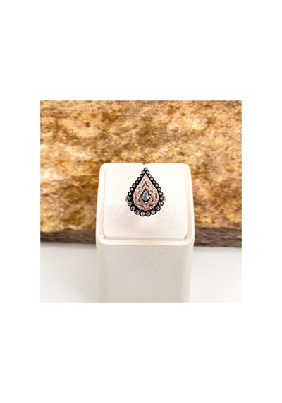 925 Ayar Gümüş Rose Gold Kaplama Elmas Montür Zirkon Taşlı Özel Tasarım Minimal Kadın Takı Seti Gümüş Gümüş
