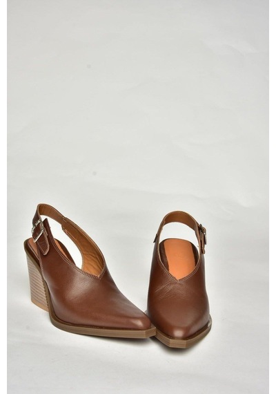 Fox Shoes U654304203 Kahverengi Hakiki Deri Western Topuklu Ayakkabı