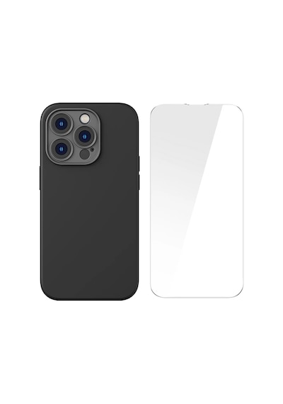 Baseus Liquid Silica Gel İphone 14 Pro 6.1 Magsafe Silikon Kılıf + Tempered Ekran Koruyucu Set- 5775