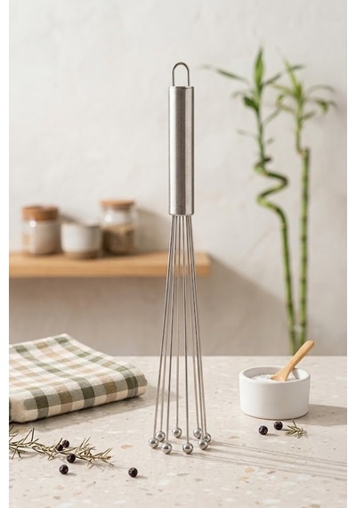 Ayarlanabilir Çelik Top Uçlu Yumurta Ve Krema Çırpıcı 25 Cm Diğer