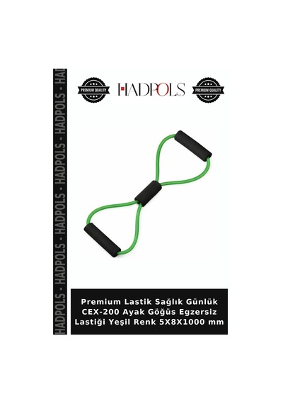 Premium Lastik Sağlık Günlük Cex-200 Ayak Göğüs Egzersiz Lastiği Yeşil Renk 5x8x1000 Mm
