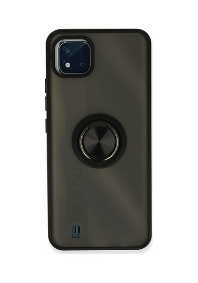 Realme C11 2021 Kılıf Montreal Yüzüklü Silikon Kapak - Siyah 0.2M-Çok Renkli