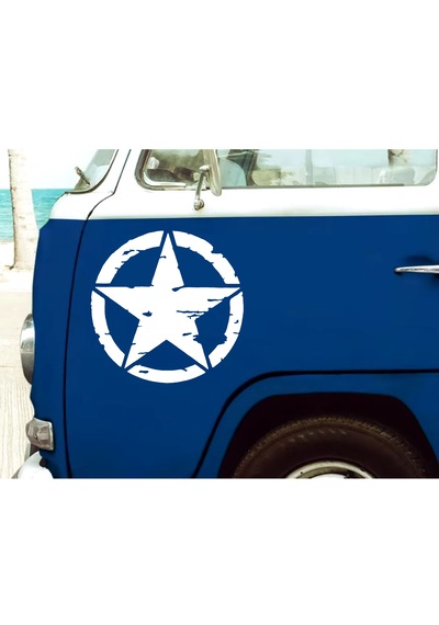 Askeri Yıldız Sticker - 4x4 Off Road Adventure Kamp Avcı Sticker - Araba Oto Motosiklet Karavan Sticker - 00677 15x15 Cm