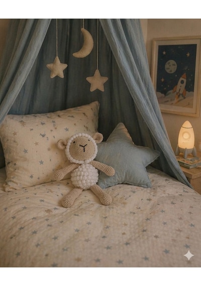 El Örgüsü Peluş Kuzucuk Beyaz