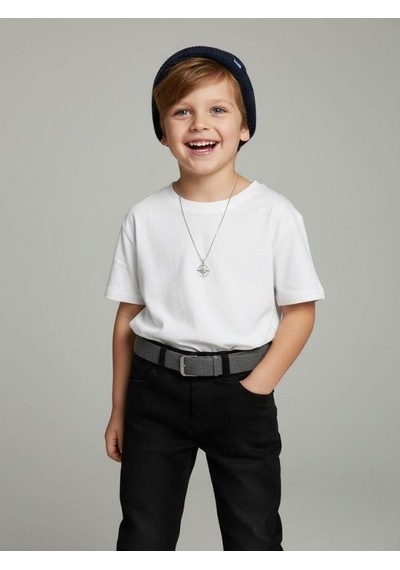 Zekids Erkek Çocuk Kemerli Gabardin Pantolon-16347 Siyah