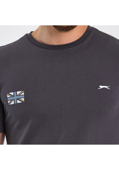 Slazenger PACET Erkek Baskılı Koyu Gri Tişört