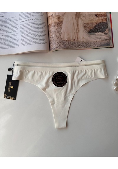 Orijinal Lazer Kesim Spandex Invisible Dikişsiz Transparan Detayl Beyaz