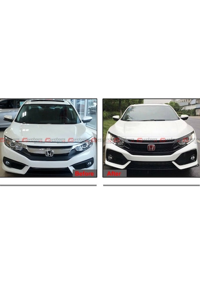 Honda Civic Fc5 Typer Ön Panjur Ve Far Kaşları Makyajlı 2020-2021
