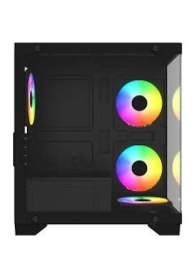 Gamebooster M6001b 600w 4 12 Rainbow Fan Mid-t M-atx Seaview Gaming Siyah Kasa