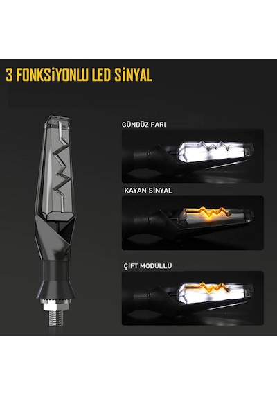 Üniversal Kayan Led Sinyal Lambası Takım Çift Taraflı N11.49