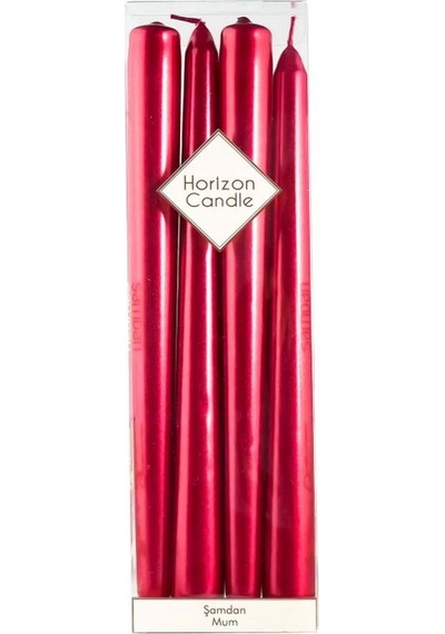 Candle Şamdan Mum Konik 2,5x25cm Metalik Kırmızı 1 Adet