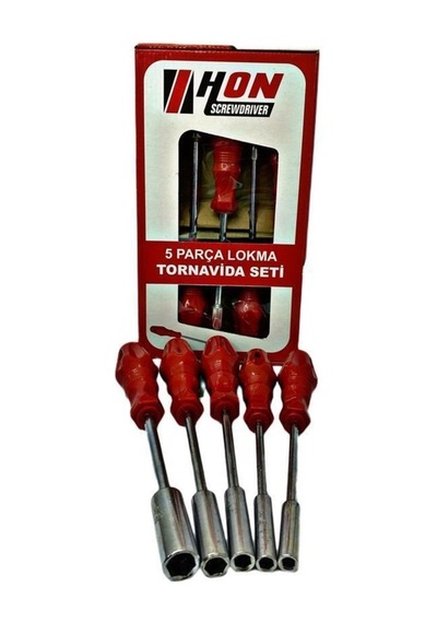 Hubrendy Çer 5 Adet Lokma Anahtar Tornavida 6/7/8/10/13/mm Metal Altıgen