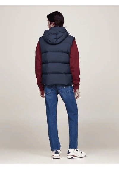 Tommy Jeans Tommy Hilfiger Erkek Kapşonlu Fermuarlı Lacivert Yelek Mavi