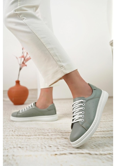 Nesil Shoes Syg P55 Yeşil Hakiki Deri Kadın Ayakkabı-yeşil Yeşil