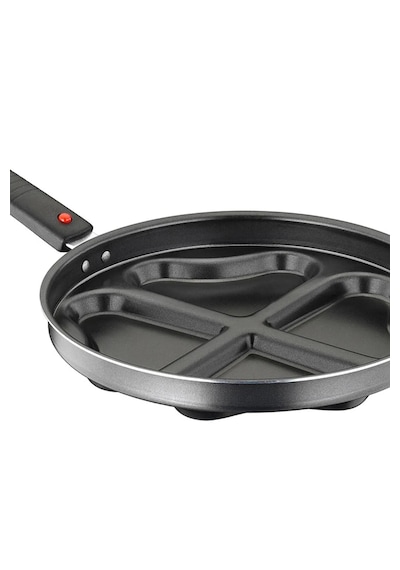 Kalpli Krep Pankek Ve Omlet Tavası 24cm 4 Gözlü Alüminyum Yapışmaz siyah