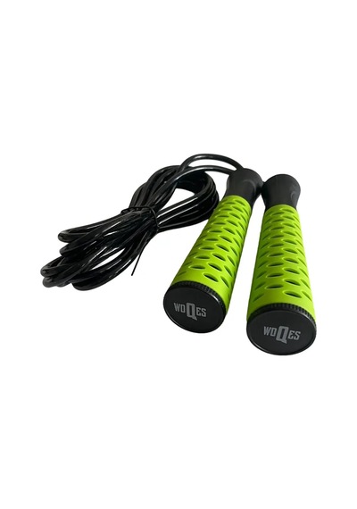 Woqes Rulmanlı Pvc Atlama İpi 2.8 Metre Kaymaz Saplı Fitness Ve Kardiyo İpi Yeşil-siyah
