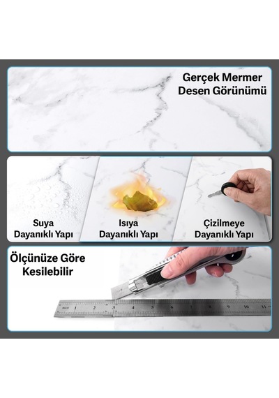 Technosmart 4adet 30cm 30cm Kendinden Yapışkanlı Lvt Zemin Ve Duvar Kaplama Mutfak Banyo Karo Stickr