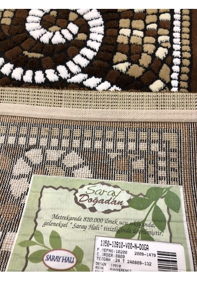 Saray Halı Doğadan 10910 V 100X200 Kahve Taşlı 2 Metre Yolluk !