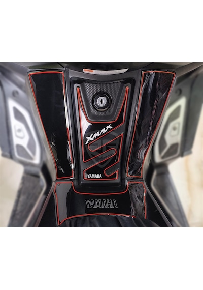 Yamaha Xmax 250 2014-2017 Full Tank Pad Seti Siyah Kırmızı