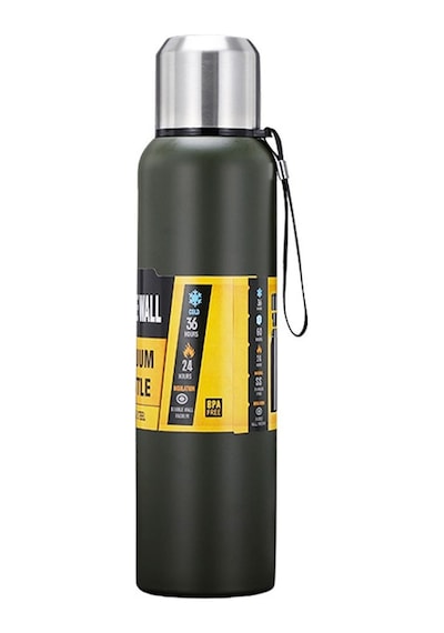 304 L Çelik 1000 Ml Yeşil Kamp Piknik Termos Cin492ys Yeşil