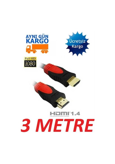 Hdmi Kablosu 3 Metre 4240P 1.4B 3D Lcd Laptop Bağlanti Bağlama Uc