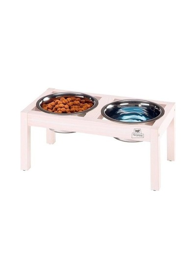Ferplast Desco Wood 07 Standlı İkili Çelik Köpek Mama ve Su Kabı 2 x 5600 ML