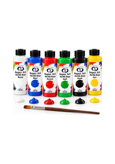 Superart Akrilik Boya Seti 6 Renk 6 500 Ml Çok Renkli