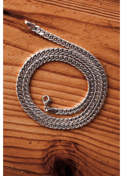 Encili Silver 925 Ayar Gümüş Örgü Model Zincir Kolye Ve Bileklik