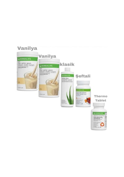 1 Aylık Set 2 Vanılyalı Shake Aloe Çay Thermo