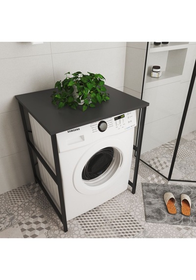 Remaks Çamaşır Makinesi Üstü Banyo Düzenleyici Rafsız Antrasit