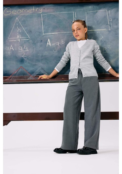 Defacto Kız Çocuk Wide Leg Geniş Paça Pantolon F2257a825augr198 Gri
