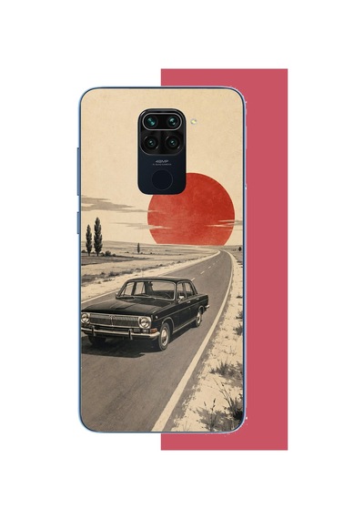 Redmi Note 9 Uyumlu Kızıl Güneşe Doğru Baskılı Silikon Kılıf Renkli