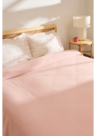 Kaşmir Home Runa %100 Pamuk Çift Kişilik Pike Takımı Rose Rose