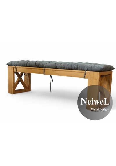 Neiwel Garden Luin Doğal Ahşap Bank Ahşap