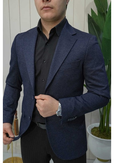 Beystil Sivri Yaka Lacivert Ceket 416 - Slim Fit