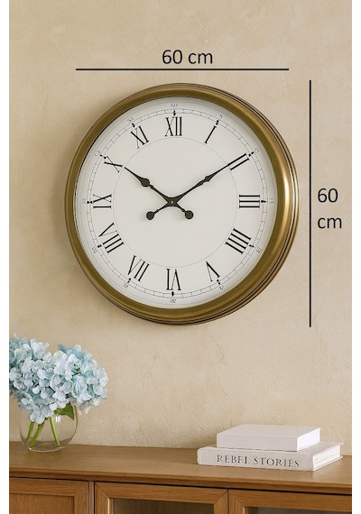 60 Cm Eskitme Metal Retro Duvar Saati