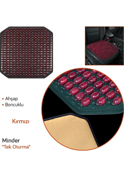 Guard Oturma Minderi Ahşap Boncuklu Kırmızı 733.r