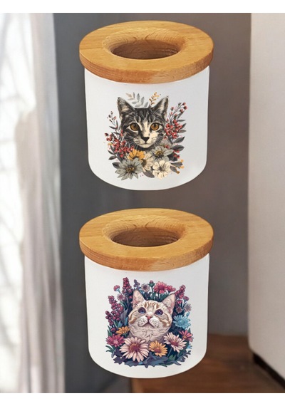 Kalpte Çiçek 2'li- Kalemlik Kutusu Masaüstü, Kamelik Kırtasiye, Kalemlik Lise, Kalemlik Masa Beyaz