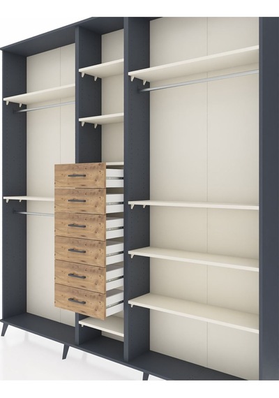 Arges Dolap 10 Raflı 6 Çekmeceli 3 Askılı 220x30x243 Antrasit-aytaşı/çam Aytası/atlas Çam Arges Dolap 10 Raflı 6 Çekmeceli 3 Askılı 220x30x243 Antrasit-aytaşı/çam Aytası/atlas Çam