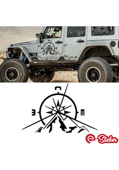2 Adet Pusula Dağ Off Road Oto Sticker Araba Sticker