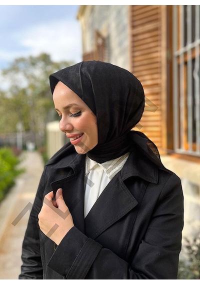 Aker Elegance Monogram Eşarp 911 siyah